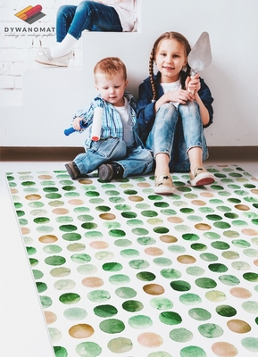 Indoor vinyl PVC carpet watercolor dots